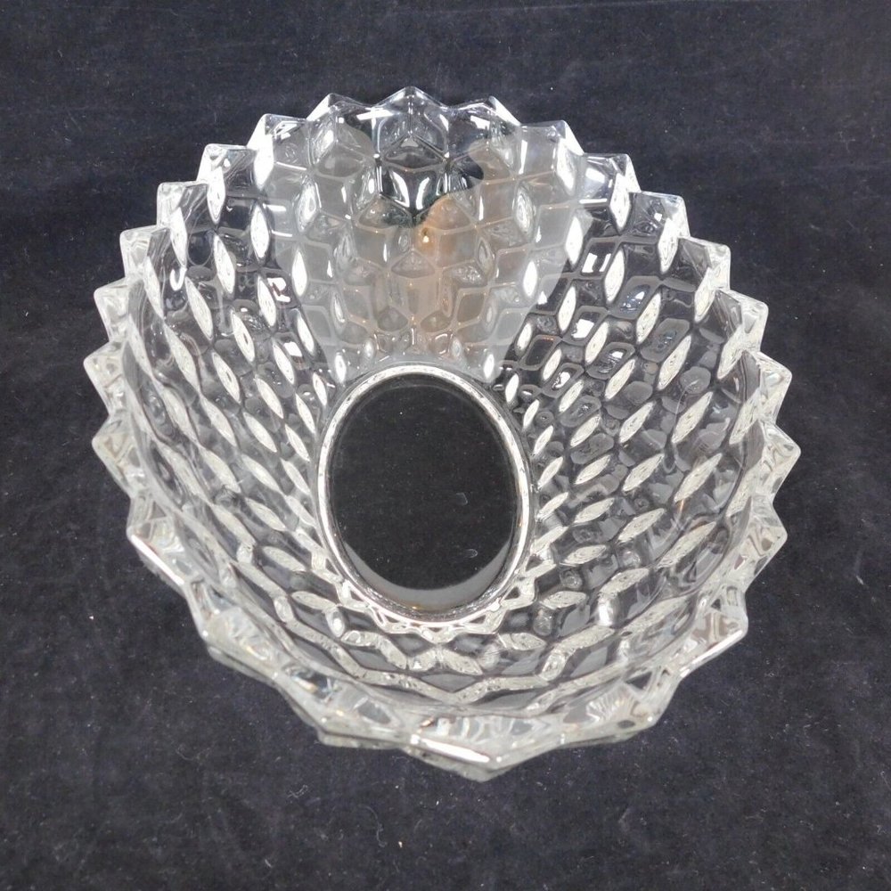 Fostoria American Clear Large Oval Bowl Cube Motif NO RAYS Vintage Made in USA - Picture 5 of 12